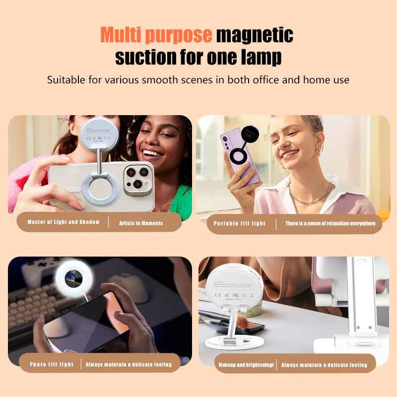 K3 Magnetic Phone Holder with LED Fill Light
